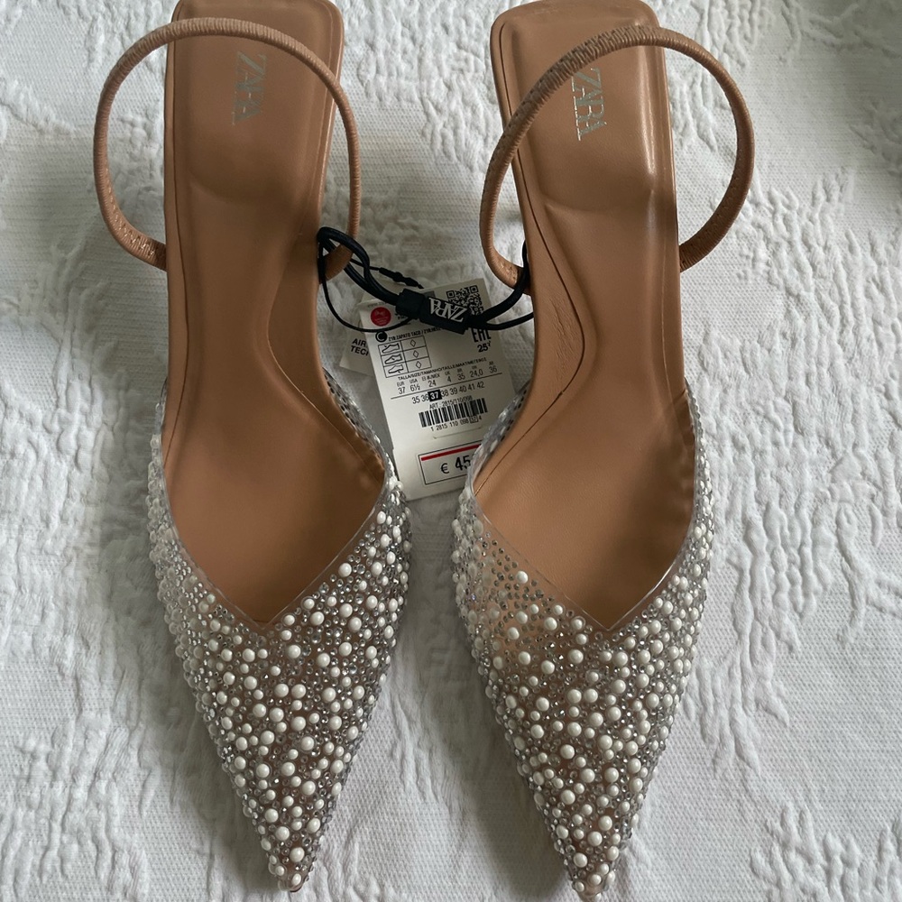 Zara pearl heels